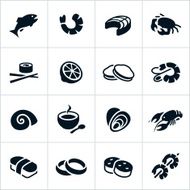 Black Seafood Icons