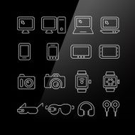 Electronic product icon set