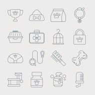 pet line icon set