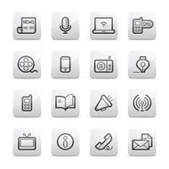 Communication and mass media icons