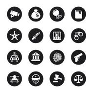 Justice and Law Icons - Black Circle Series