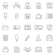 Office line icons set Vector N2