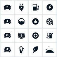 Black Alternative Fuel Icons
