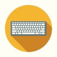 Flat Design Computer Keyboard Icon With Long Shadow
