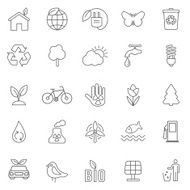 Eco line icons set Vector