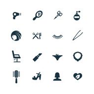 beauty salon icons set N2