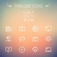Technology thin line icon set N7