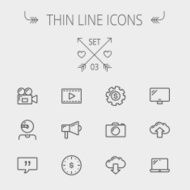 Technology thin line icon set N8