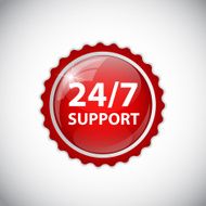 Vector 24 7 SUPPORT Sign Label Template
