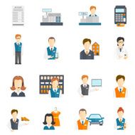 Set icons salesman flat N3