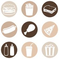 Vector Set of Fast Food Icons N5
