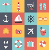 Summer and travel icons