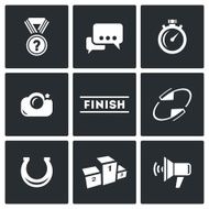 Photo finish icons Vector Illustration