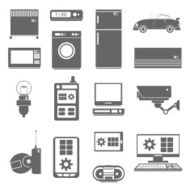 Internet things icons set black