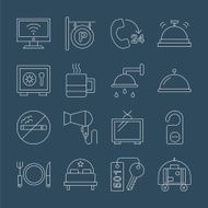hotel line icon set