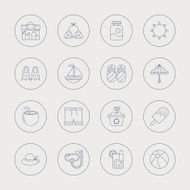 summer line icon set N2