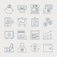 financial line icon set N2