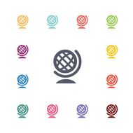 globe flat icons set