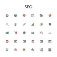 SEO Colored Line Icons