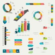 Collection of infographics elements Colorful set template N2