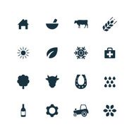 set of agriculture farm icons