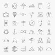 Line Travel Icons Big Set