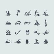 Set of water sports icons