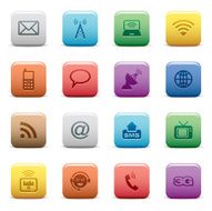 Communications Icon Set Color Collection Series