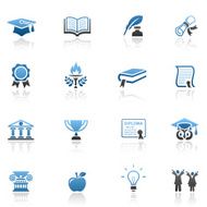 Blue Education Icon Set N2