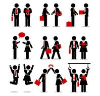 Business Icons Set 1 - Vivid Stick Figure Series