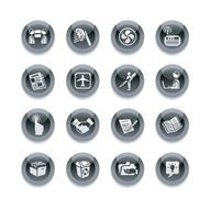 Black Round Icons - Office