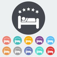 Hotel single flat icon