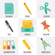 Vector office supplies icons set Set 5 N2