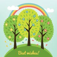 Greeting card with trees