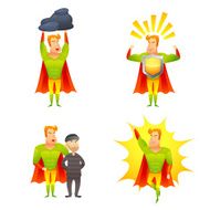 Superhero cartoon character power icons set N2