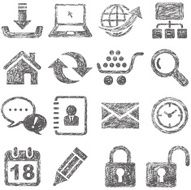 Web site icons Hand-drawn N2