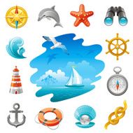 Sailing icon set