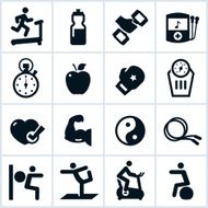 Black Fitness Icons
