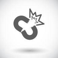 Broken connection flat single icon