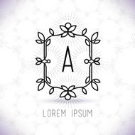 Vector line frame design elements for logos