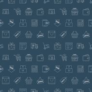 Shopping line icon pattern set