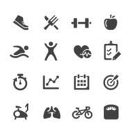 Black and white well-being icons