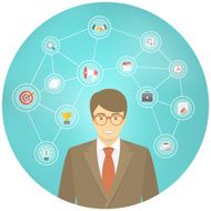 Modern Businessman Conceptual Infographics