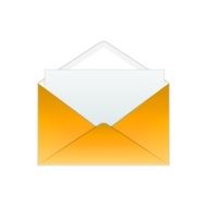 gold envelope and paper