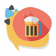 beer flat icon with long shadow