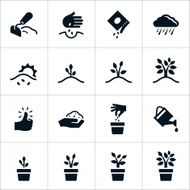 Black Growing Process Icons