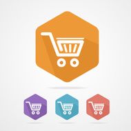 Flat shopping basket icon