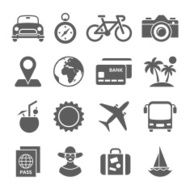Traveling and transport icons for Web Mobile App