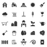 Farming icons on white background