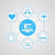 Flat vector icons for internet sales